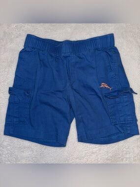 Toddler Blue Cargo Swim Shorts with Elastic Waist